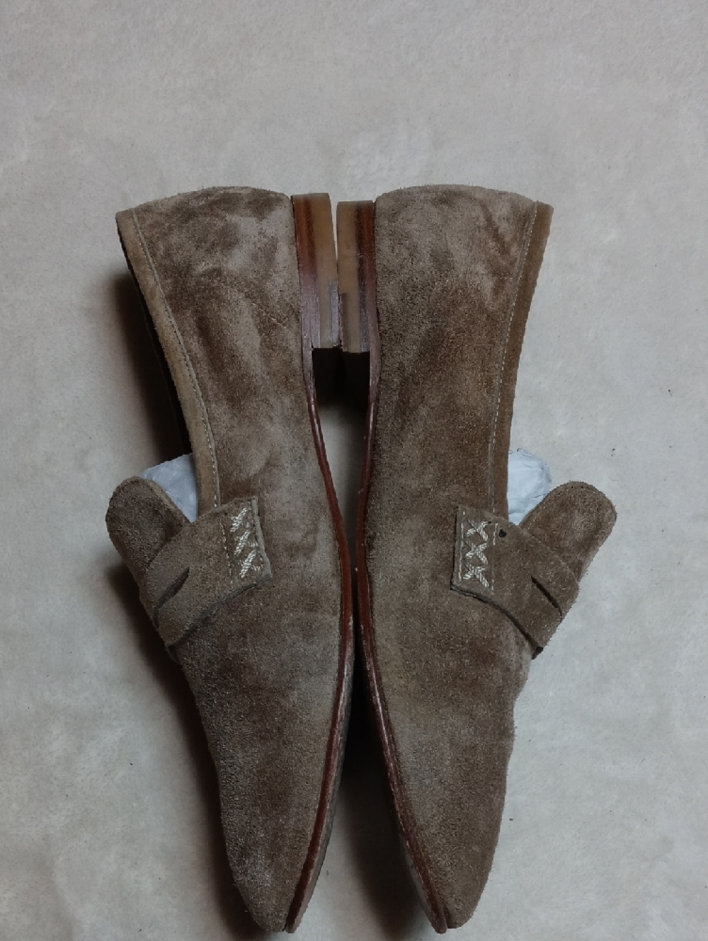 Margaux Men's Suede Penny Loafers in Taupe Brown Size 7 Men’s - Picture 2 of 9